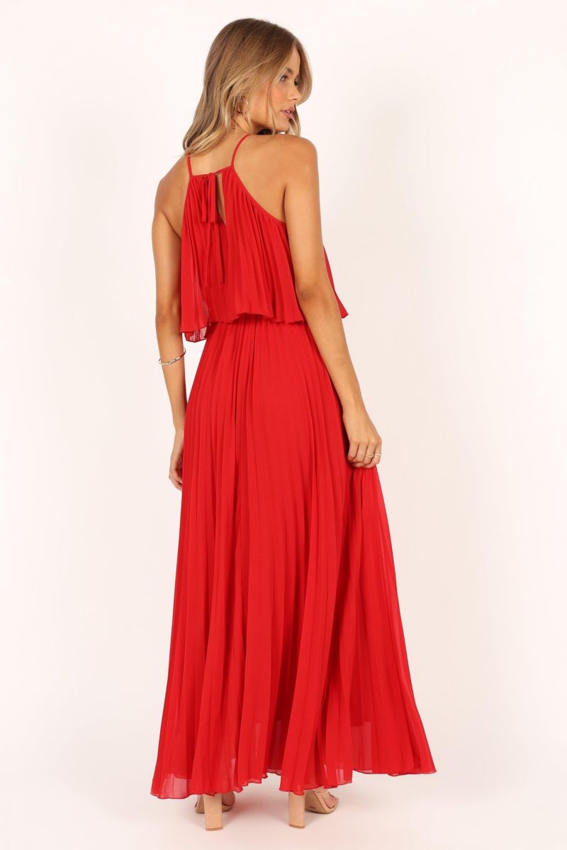 Women's Gia Pleated Halterneck Maxi Dress
