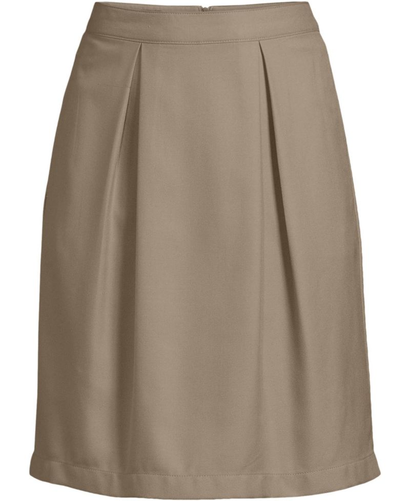 Women's School Uniform Solid Pleated Skort Top of Knee