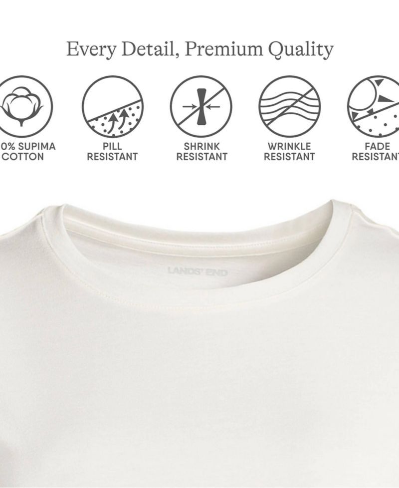 Plus Size Supima Cotton Long Sleeve Crewneck T-Shirt