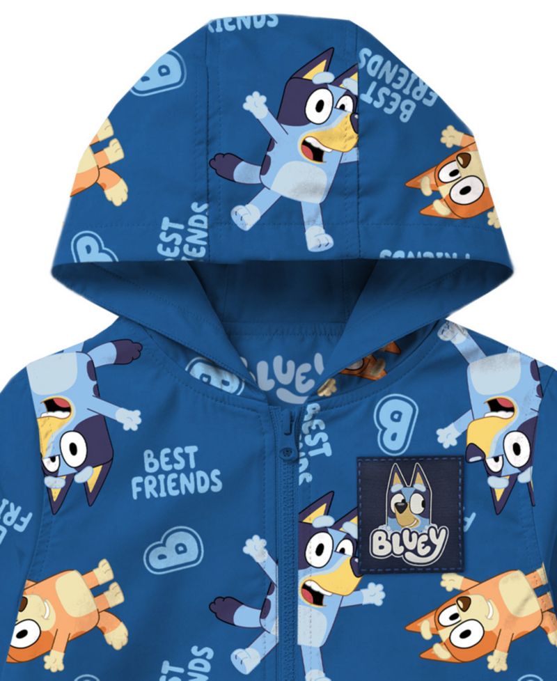Boys' 2T-7 Allover Print Full-Zip Hooded Windbreaker Jacket