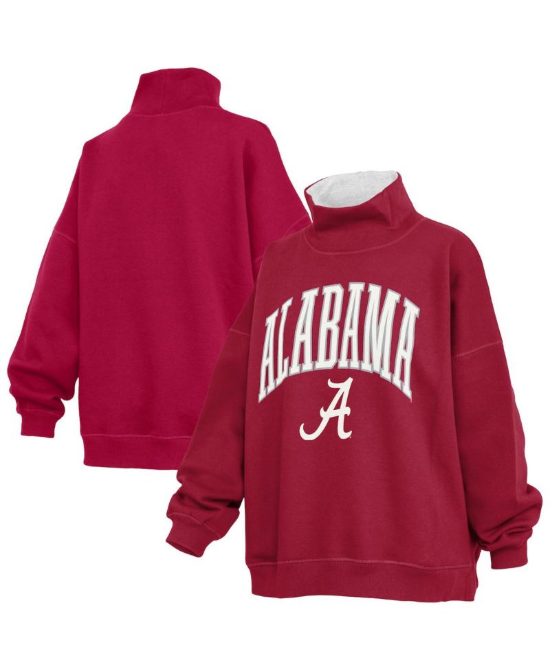 Women's Crimson Alabama Crimson Tide Oversized Mock Neck Sweatshirt