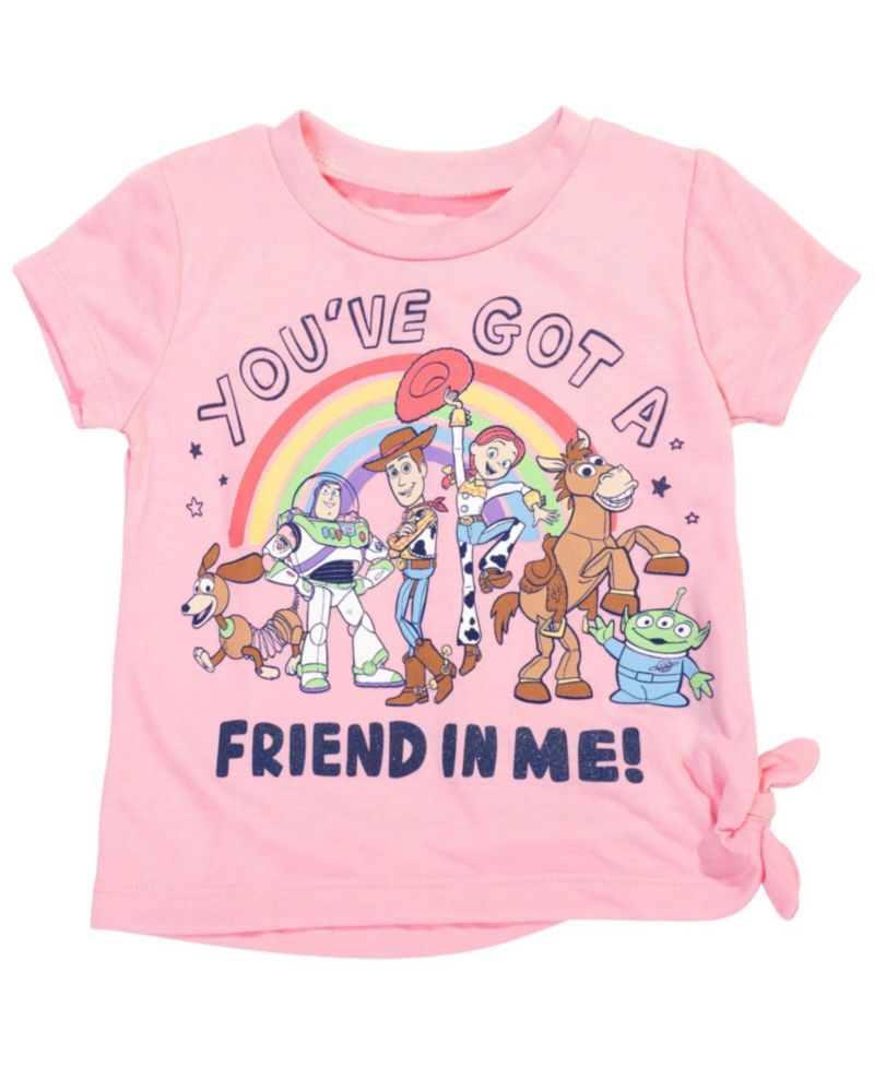 Toddler Girls (2T- 5T) Glitter Graphic Jersey Tee and Allover Print Bike Shorts Outfit