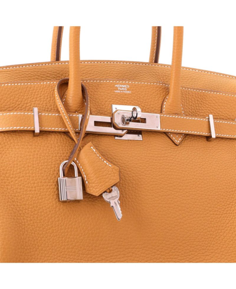 Birkin 30 Handbag Brown Clemence with Palladium Hardware