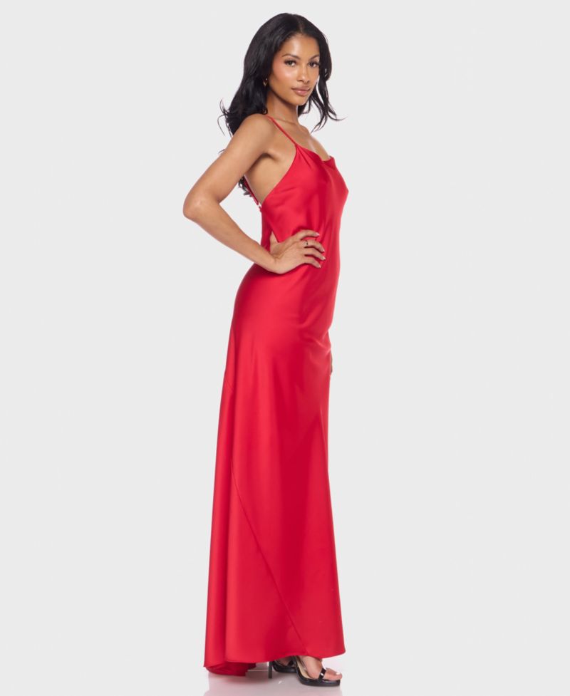 Juniors' Scoop Neck Gown