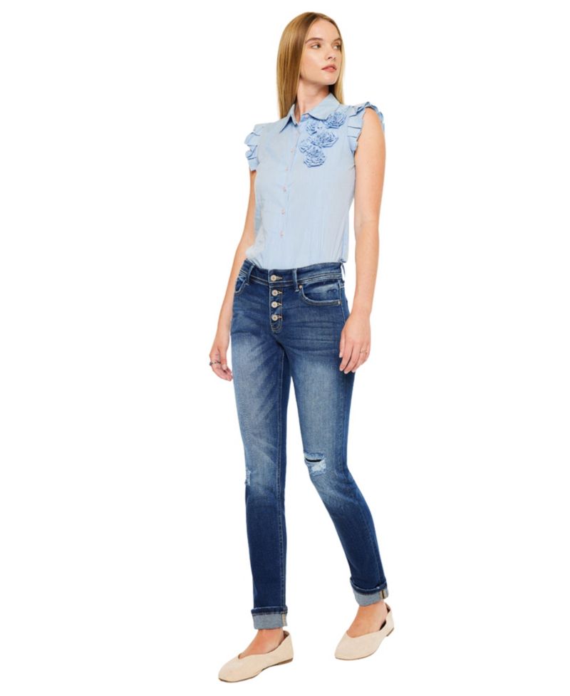 Women's Eternity Mid Rise Skinny Straight Jeans