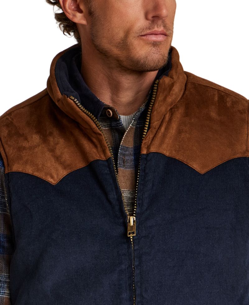 Men's Western Cord Suede Vest