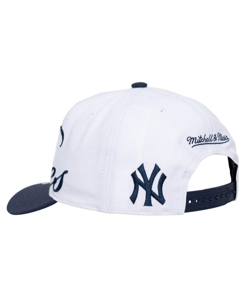 Men's and Women's White/Navy New York Yankees XL Script Pro Crown Adjustable Hat