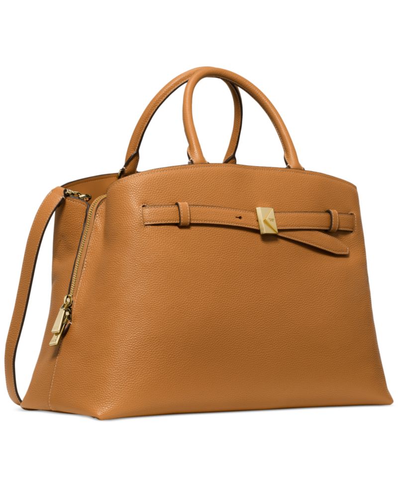 Deco Pebbled Leather Satchel Extra-Large Bag