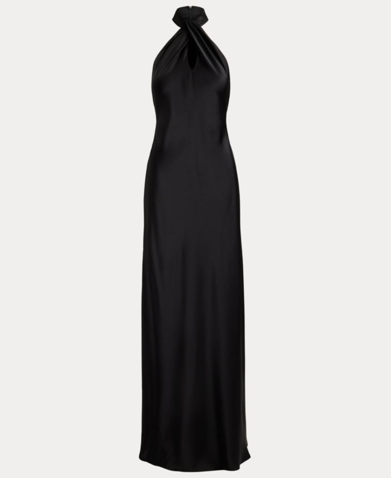 Women's Satin Charmeuse Halter Gown