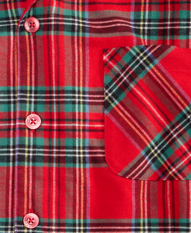 Big & Tall Brinkley Plaid Notch Collar Matching Family Pajamas Set