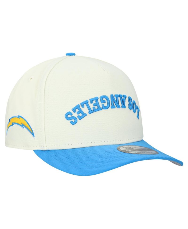 Men's Cream Los Angeles Chargers Upside Down 9FIFTY A-Frame Snapback Hat