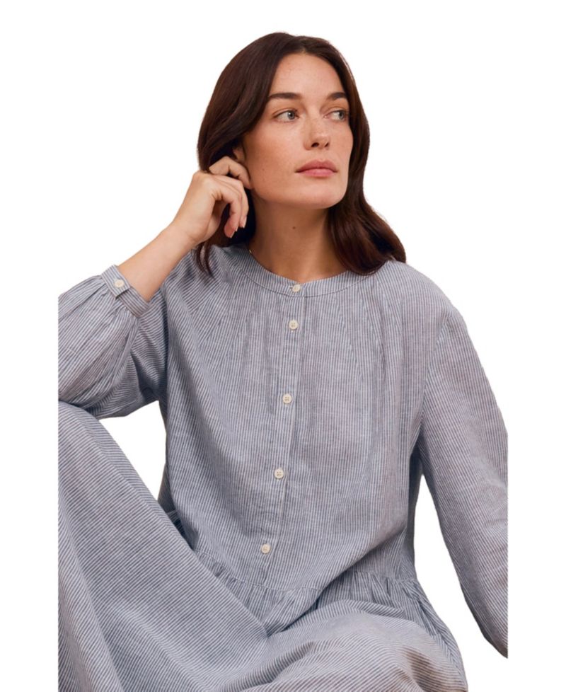 Women's Button Front Midi Shirt Dress