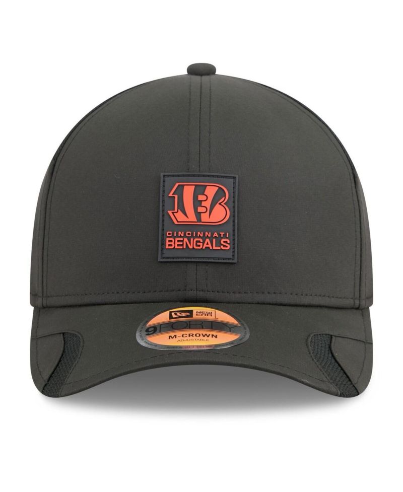 Men's Black Cincinnati Bengals 2025 Sideline M-Crown 9FORTY Adjustable Hat