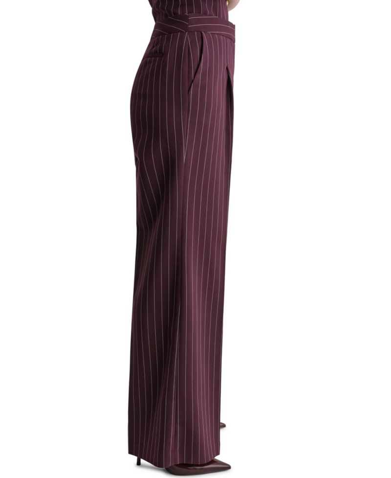 Women's High-Rise Wide-Leg Pinstripe Pants