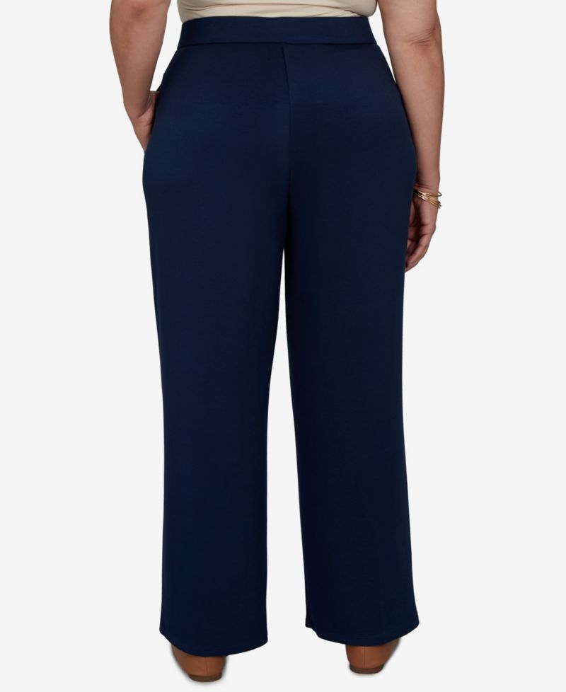 Plus Size Wide-Leg Pull-On Rayon-Nylon Blend Pants