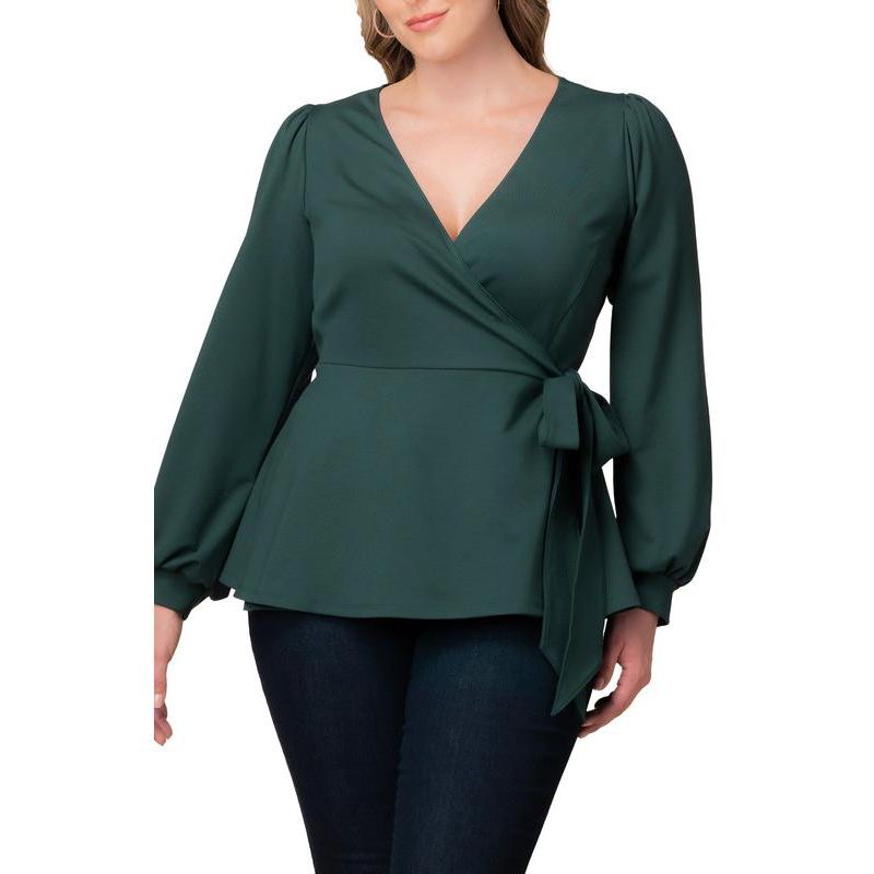 Plus Size Natasha Long Sleeve Wrap Top