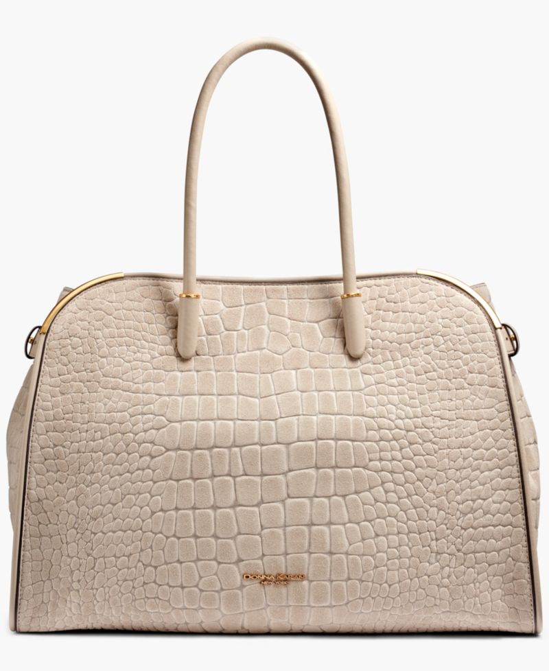 Satin Suede Croco Tote