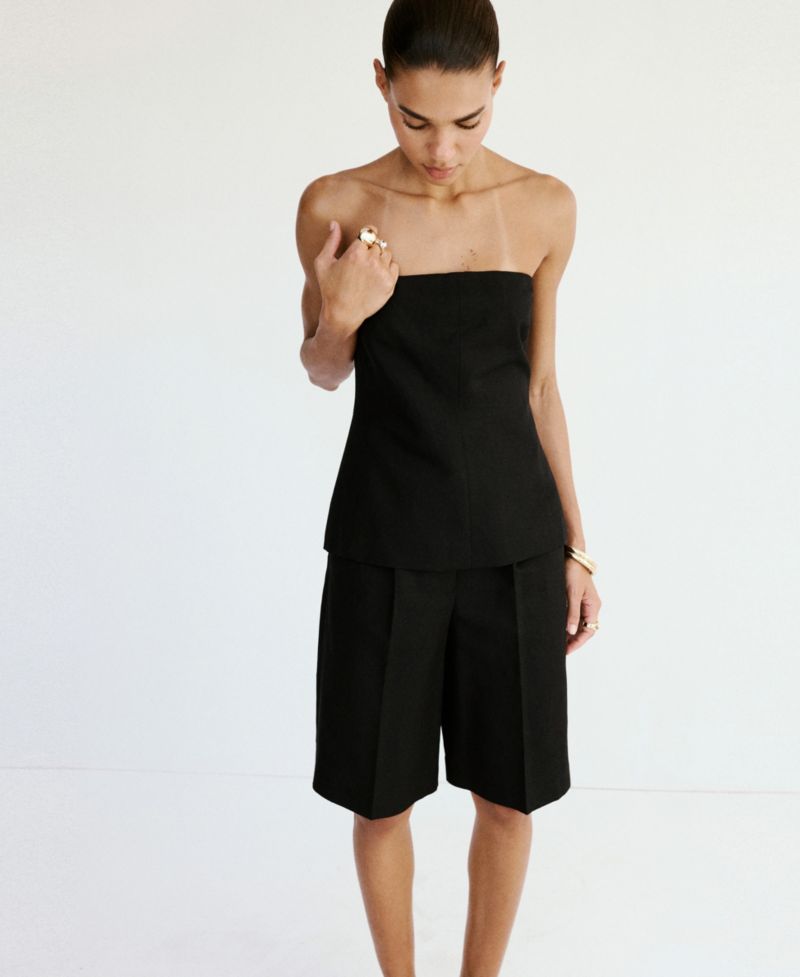 Women's Straight Linen Bermuda Shorts