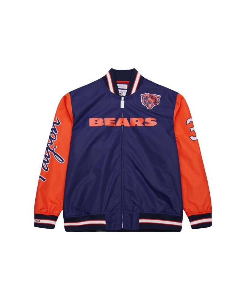 Men's Walter Payton Navy Chicago Bears Retired Player Graphic Full-Zip Satin Jacket