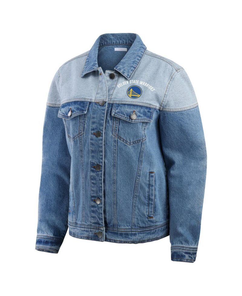 Women's Blue Golden State Warriors Full-Button Denim Jacket