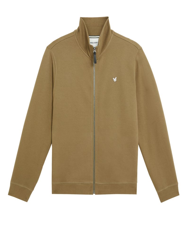 Men's Diagonal Weave Zip Through Sweatshirt