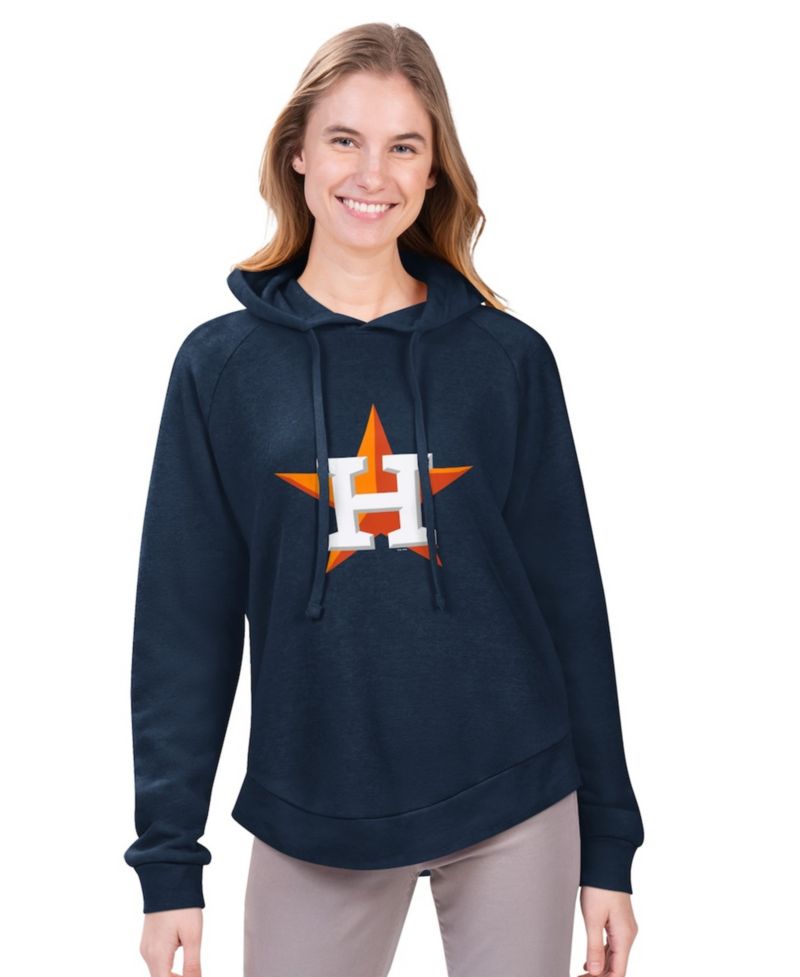 Women's G-III 4Her by Carl Banks Navy Houston Astros Jordan Angel Raglan Fleece Pullover Hoodie