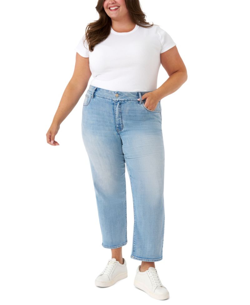 Plus Size Tummyless Ankle Straight Jeans