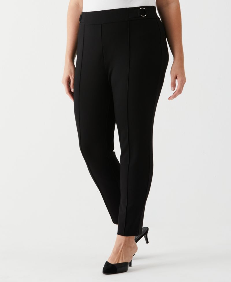 Plus Size Slim Leg Ankle Pant with Hardware