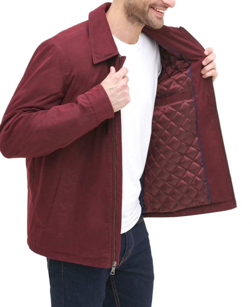 Men's Classic Front-Zip Filled Micro-Twill Jacket