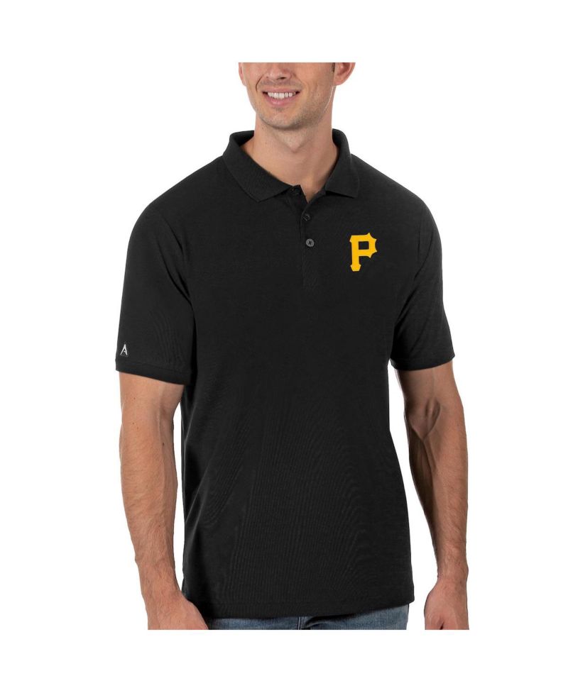 Men's Black Pittsburgh Pirates Legacy Pique Polo Shirt