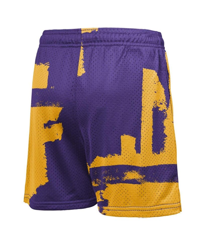 Big Boys and Girls Purple Los Angeles Lakers Courtside Pro Shot Dri-FIT Mesh Practice Shorts