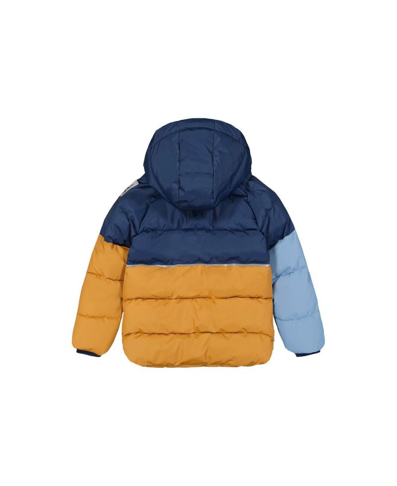 Little and Big Boy Color-Block Winter Jacket Dark Blue