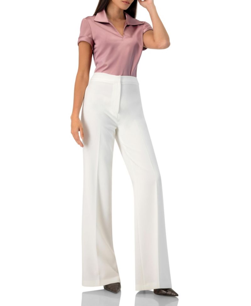 Women's Plain Short Sleeve Blouse with Shirt Collar