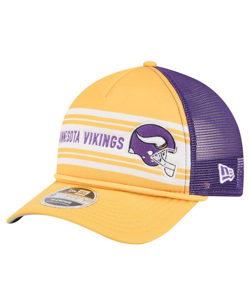Men's Gold Minnesota Vikings Linear A-Frame 9FORTY Adjustable Hat