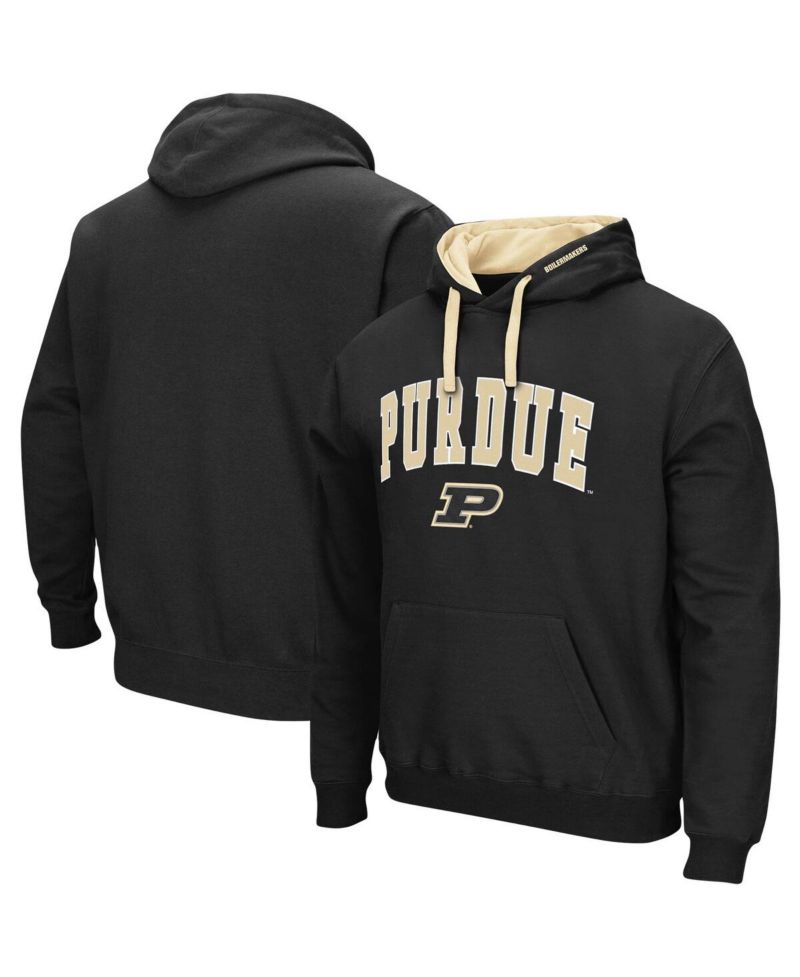 Men's Black Purdue Boilermakers Big and Tall Arch and Logo 2.0 Pullover Hoodie