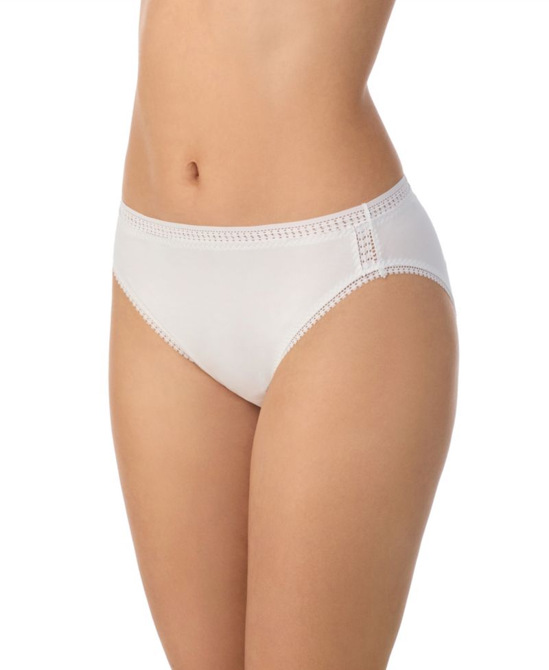 Women's Cabana Cotton-Blend Hi-Cut Brief Crochet Trim Panty, 3-Pack