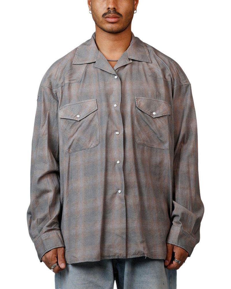 Men's Mem's Faded Print Flannel Shirt