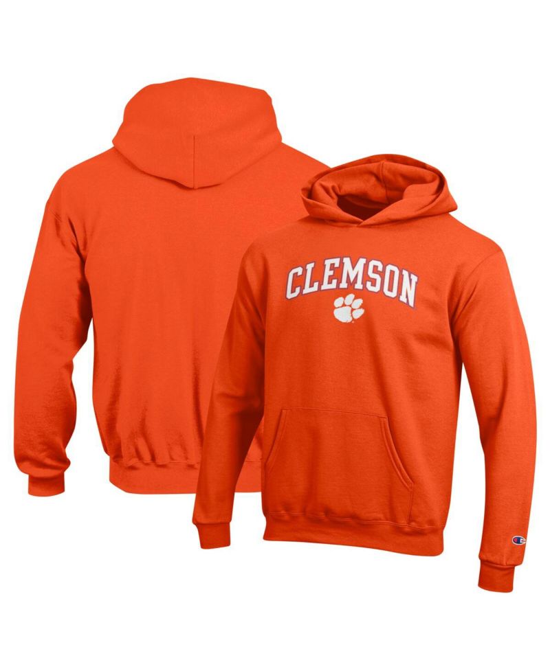 Big Boys and Girls Orange Clemson Tigers Campus Pullover Hoodie