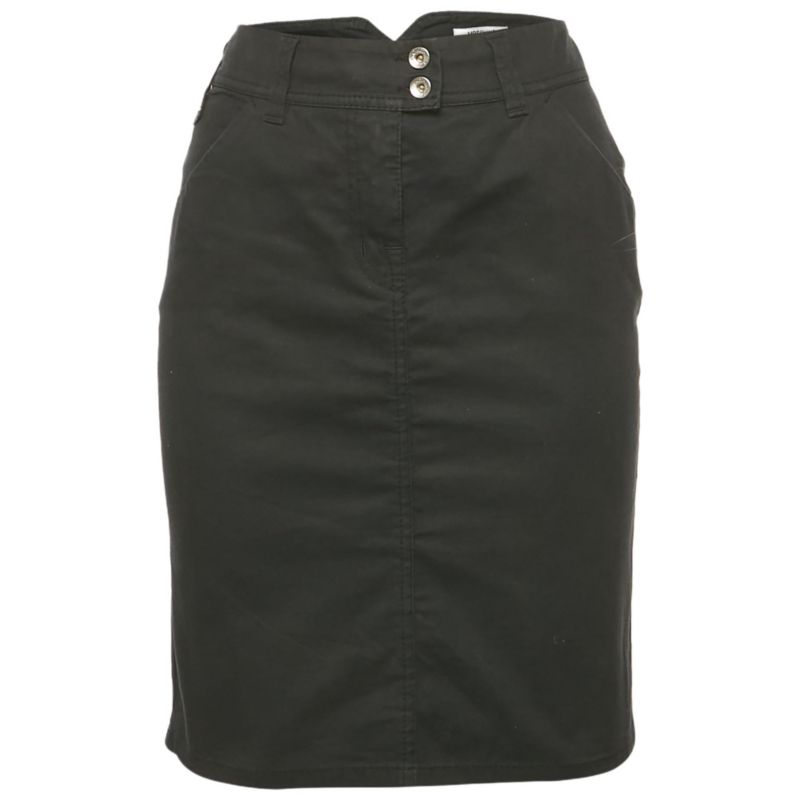 Women's Jeans Black Cotton Logo Stud Detail Mini Skirt