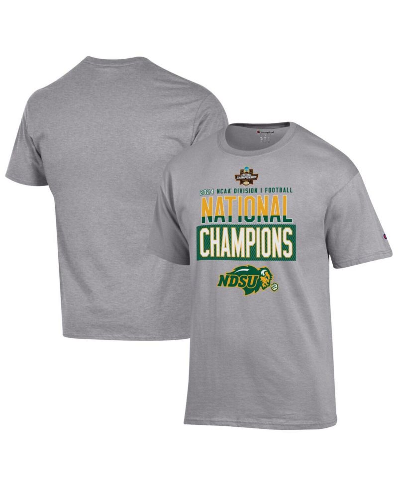 Men's Gray NDSU Bison 2024 NCAA FCS Football National Champions Locker Room T-Shirt