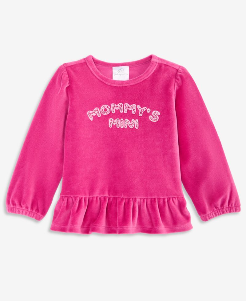 Toddler Girls' 2T-4T Mix & Match Long-Sleeve Mommy's Mini Velour Top