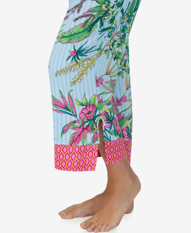 Women's Sleeveless Cami Top and Crop Pant, 2-Piece Pajama Set