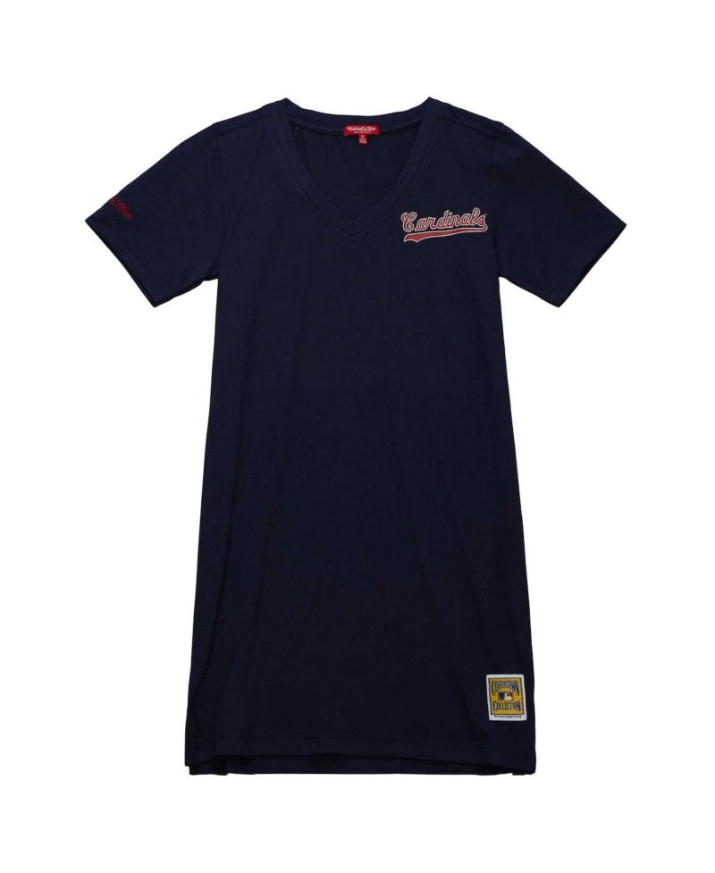 Women's Navy St. Louis Cardinals Cooperstown Collection V-Neck Dress