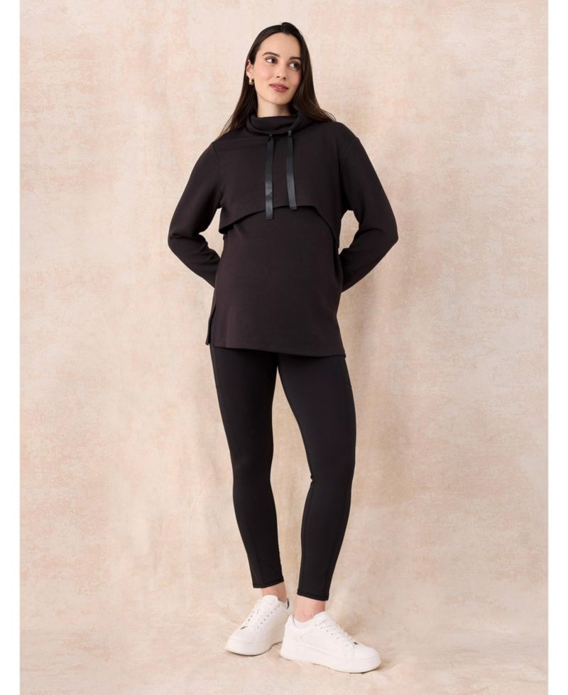 Women's Motherhood Over the Belly Side Pocket Active Leggings