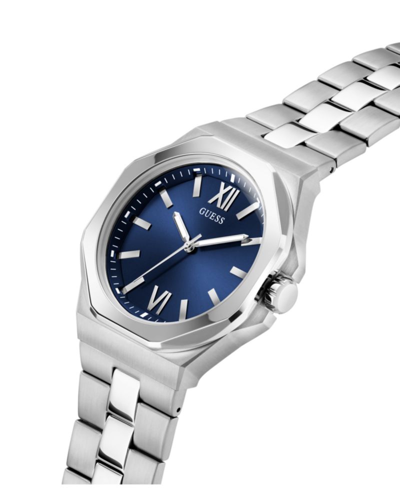 Men's Quartz Silver-Tone Stainless Steel Watch 42mm
