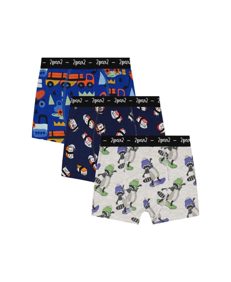 Little and Big Boy (2-5)Boxer Pack Of 3 Holiday Prints
