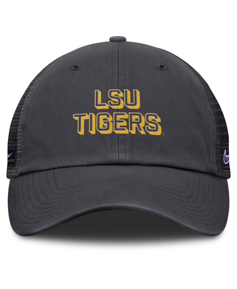 Men's Anthracite LSU Tigers 2025 Gameday On-Field Club Adjustable Trucker Hat