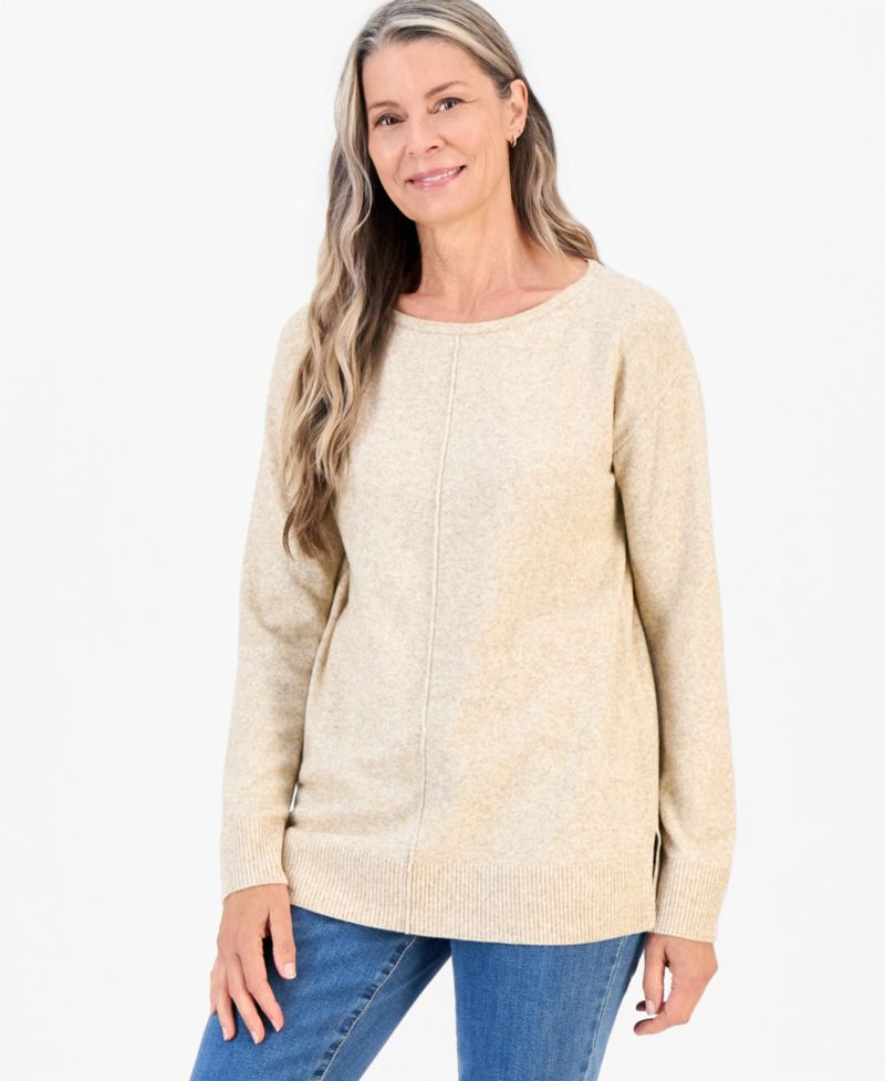 Plus Luxsoft Seamfront Boatneck Tunic Sweater