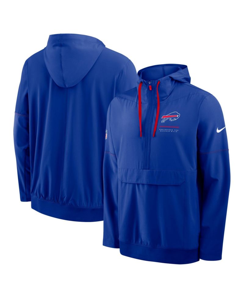 Men's Royal Buffalo Bills Sideline Logo Glory Anorak Half-Zip Hoodie