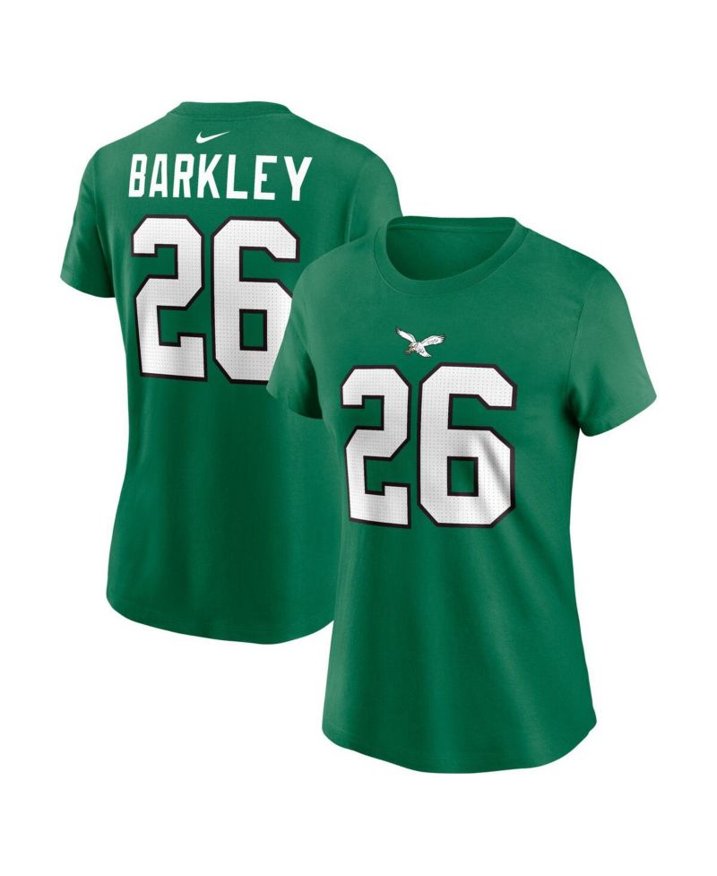 Women's Saquon Barkley Kelly Green Philadelphia Eagles Player Name & Number T-Shirt